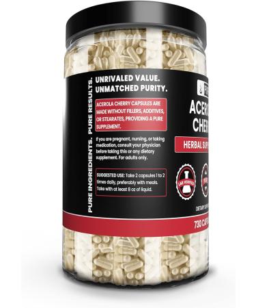 Pure Original Acerola Cherry 730 Capsules | Lab Verified | No Fillers | 730 Count - Buy Online on GoSupps.com