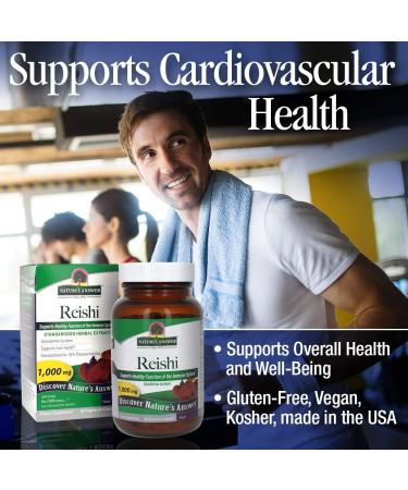 Nature's Answer Reishi 500mg - 90 Vegetarian Capsules for Immune Support - Buy Online on GoSupps.com