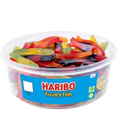 HARIBO Freaky Fish 6 x 75 Pieces Sweets Tub (638g) Round Tub (Case) - Buy Online on GoSupps.com