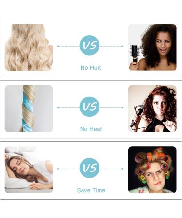 Soft Heatless Curlers Headband for DIY Waves - Blue Elastic Hair Band for Long and Medium Hair - Buy Online on GoSupps.com