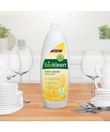 Biokleen Dish Liquid Soap 50 oz - Eco-Friendly Lemon Thyme Plant-Based Hand Moisturizing No Artificial Fragrance or Preservatives - International Shipping Available - Buy Online on GoSupps.com