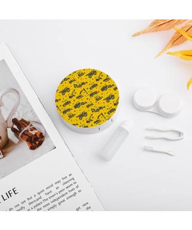 Heavy Equipment And Machinery Round Case For Contact Lens Kit Storage Box with Mirror Printed - Buy Online on GoSupps.com