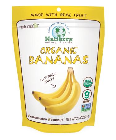 NATIERRA Nature's All Foods Organic Freeze-Dried Bananas | Non-GMO & Vegan | 2.5 Ounce Bag Bananas 2.5 Ounce (Pack of 1)