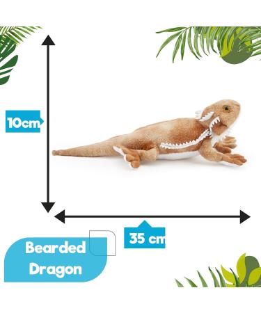 Zappi Co 100% Recycled Plush Bearded Dragon Toy - 34cm Soft Eco-Friendly Animal for Newborns - Buy Online on GoSupps.com