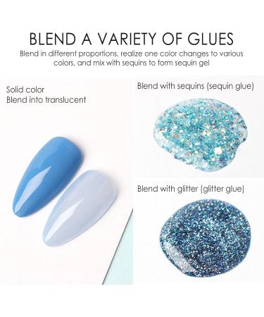 Pisamhid Clear Nail Adhesive Gel - 60ml Glitter Manicure Polish for Fashion Nails | Perfect for Marble Watercolor & Flower Designs - International Shipping Available - Buy Online on GoSupps.com