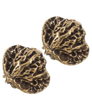 Wofashpuret 2st Chinese mini-wal nut figures Art objects from brass tea pet gifts Stressball brass decor handmade balls adult handball.