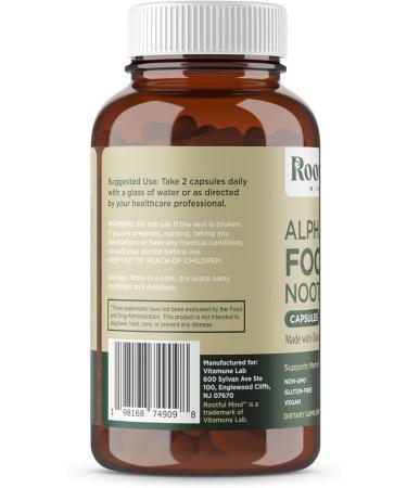 Rootful Mind Alpha Focus Nootropic - Memory and Focus Brain Booster Supplement with Choline Citicoline GPC L-Tyrosine Bacopa Monnieri DMAE Gingko Biloba Lion's Mane Niacinamide - 60 Capsules - Buy Online on GoSupps.com