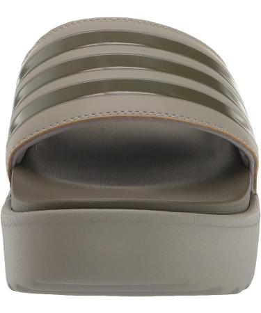 adidas Women's Adilette Platform Slide Sandal 7 - Silver/Olive Strata - Buy Online on GoSupps.com