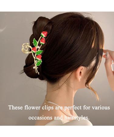 WODICO 6 Pcs Cute Flower Claw Clips for Thin or Thick Hair - Golden Metal Hair Accessories for Women & Girls - Buy Online on GoSupps.com