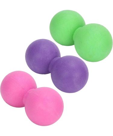 Verdant Touch Peanut Massage Ball - Silicone Yoga Training for Muscle Relaxation | Fitness Equipment in Purple Rose Red & Green - International Shipping Available - Buy Online on GoSupps.com