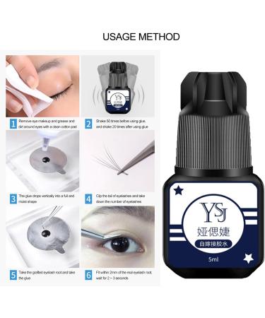 5 Eyelash Glue - 5ml Strong Hold Eyelash Glue for Lash Extensions | Long Lasting Fast Drying Mild Waterproof Lash Clusters Glue False Eyelash Bond for Cluster Lashes No Irritation Rowces 5 Pcs 5 Ml - Buy Online on GoSupps.com