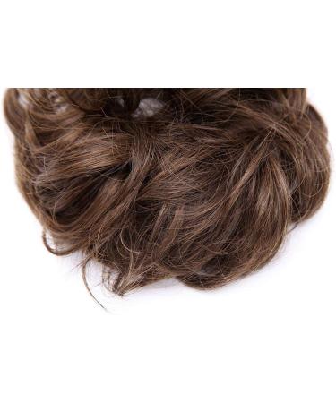 Scrunchie Bun Hairpiece - Wavy Curly Messy Updo Extensions in Dark Brown/Light Auburn - Buy Online on GoSupps.com