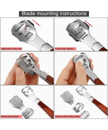 YIMART Foot Corn Removal Cutter Scraper Set - Stainless Steel Callus Remover with 10 Blades - Professional Pedicure Tool for Dead Skin and Cuticles - Buy Online on GoSupps.com