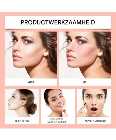 Face BlushFace Makeup Blush Powder Shiny Highly Pigmented Cosmetics Long Lasting Beauty Products for All Skin Tones for Highlight and Contour Light Pink - Buy Online on GoSupps.com