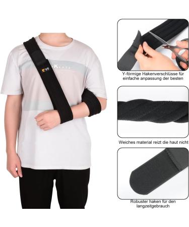 YF Arm Loop: Adjustable Shoulder Sling for Rotator Cuff Elbow & Arm Injury Support - Lightweight & Comfortable Black - Buy Online on GoSupps.com