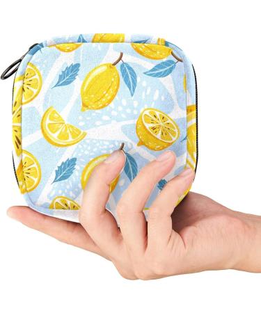 Lemon Leaves Menstrual Cup & Pad Pouch - Portable Sanitary Napkin Storage Bag - Buy Online on GoSupps.com