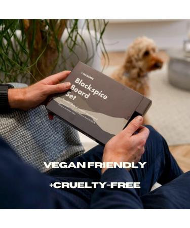 ManCave Blackspice Beard Gift Set - 3 Grooming Essentials for Thicker, Healthier Beard | Vegan-Friendly, Recycled Plastic Tubes | Made in England - Buy Online on GoSupps.com