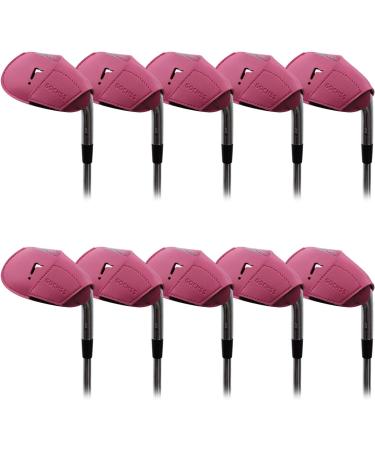 Golf Iron Headcovers 10pcs PU - Pink | Fits Right-Handed Clubs | Titleist, Callaway, Ping, Taylormade & More - Buy Online on GoSupps.com