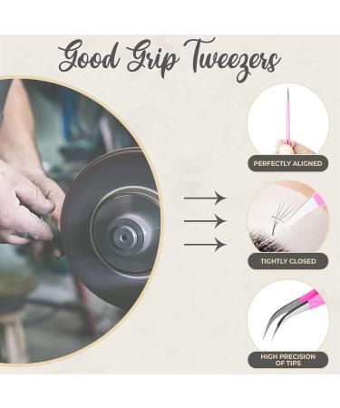 Lash Extension Tweezer Eyelash Tweezers for Extensions Precision Lashing Tweezers 3PC Set L-Shaped Boot Volume Dolphin Isolation (3Pc Pink Lash Tweezers Set) - Buy Online on GoSupps.com