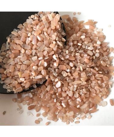 Natural Crystal Rough Stone Crafts 50g 2 Size Natural Red Sunstone Specimen Crystal Gravel Rock Specimen Feng Shui Crystals (Size : 5-7mm)