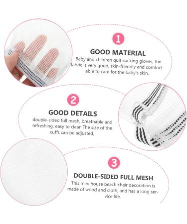 2 Pairs anti-eating gloves thumb sucking stop for bassinet kids Anti Scratching Gloves newborn finger sucking stop necessities pacifier white breathable nylon baby infant products - Buy Online on GoSupps.com
