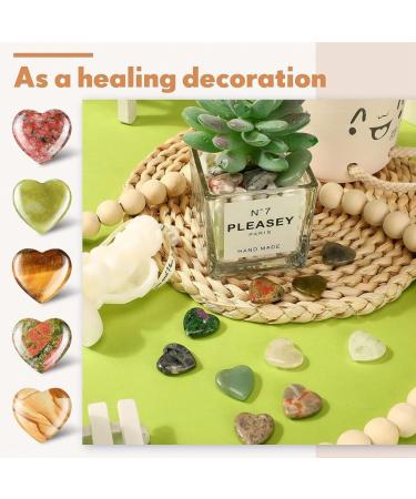 LAPOOH 36Pcs Healing Gemstone Crystal Bulk 0.8 Inch 20mm Assorted Mini Love Carved Stone Multicolor - Buy Online on GoSupps.com