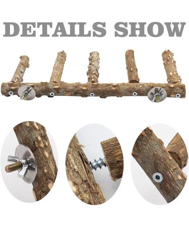2 Pack Natural Prickly Ash Wood Bird Ladder & Perch Stand - Cage Accessories for Parakeet, Cockatiel, Rats, Hamsters - Climbing, Chewing Toys - Buy Online on GoSupps.com