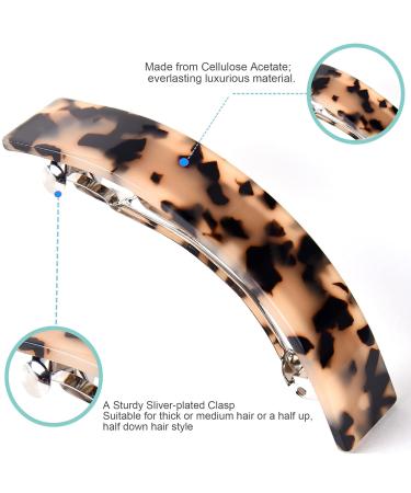 Buy Large Tortoise Shell Hair Clips - Curved Rectangle Design for Medium & Thick Hair | International Shipping Available - Buy Online on GoSupps.com