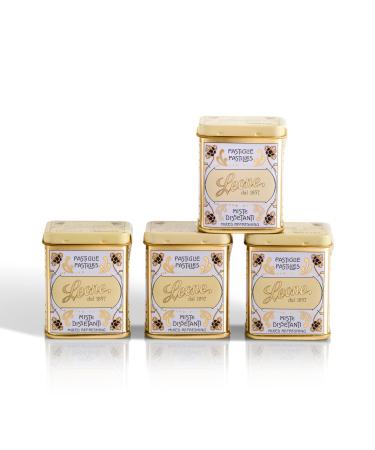 Leone depuis 1857 Petite Bo te en m tal Pastilles Leone Assorties Rafra chissantes - Bonbons Assortis Sans Gluten et V gans - 4 Petites Bo tes en m tal de 30g (4 x 30g)