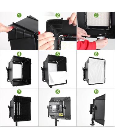 GVM Foldable Softbox Diffuser with Grid Beehive for RGB 800D/560AS/480LS Series LED Video Light Suitable for Studio Lighting Portrait Photography Video Lighting Led Panel 2 Packs 11"x11" - Buy Online on GoSupps.com