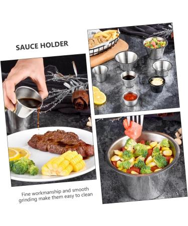 MAGICLULU 4pcs Stainless Steel Sauce Cup Salad Dressing Cruet Reusable Sauce Cups Stainless Steel Container Small Condiment Cups Stainless Steel Sauce Jug Sauce Bowl Pot Tomato Measuring Cup - Buy Online on GoSupps.com