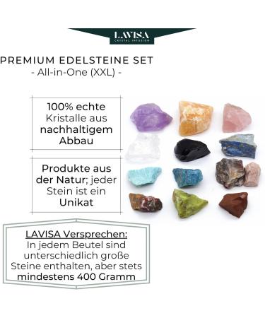 Lavisa Large Gemstones Set (400g) - Healing Stones for Energizing Water | Gemstone Drinking Water | Premium Crystals & Mineral Stones - Buy Online on GoSupps.com