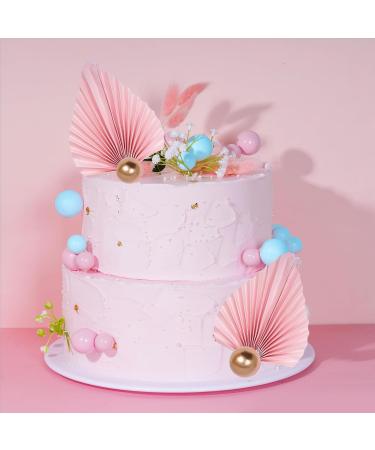 120 Pcs Ball Cake Topper Balloons Cupcake Toppers Decorations Ball Shaped Balloon Cake Topper for Birthday Party Baby Shower Wedding Anniversary Decor (Pink Blue and Gold 120) Pink Blue and Gold 120 - Buy Online on GoSupps.com