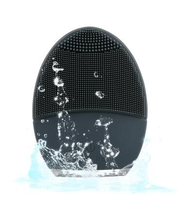Facial Cleansing Brush and Face Massager Silicone Ultrasonic Vibrating Facial Brush Waterproof Rechargeable and Sonic Electric Face Cleansing Exfoliator for Anti-Aging (Gray)