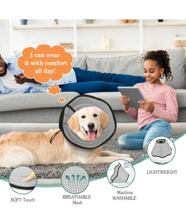 Vavopaw Adjustable Neck Rope Dog Collar | Leak Protection Soft Cone - Breathable & Eco-Friendly - Perfect for Post-Op Recovery - Size L Gray - Buy Online on GoSupps.com