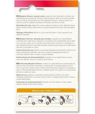 Beaphar - Derma+ Wound Cream for Pets - First aid Treatment and soothing cream with honey for Superficial Cuts & Abrasions -Supports skin recovery wound healing & soothes dry & irritated skin - Suitable for all pets - 30 ml - Buy Online on GoSupps.com