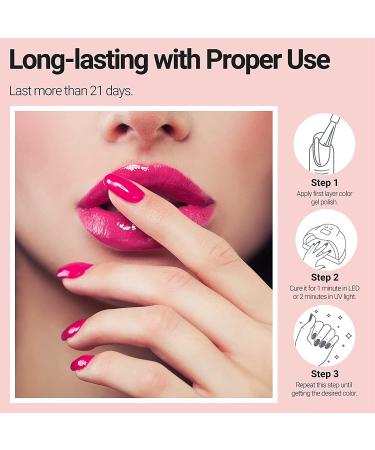 Hot Pink MelodySusie Gel Nail Polish Set - White Nude Glitter - 4 Colors 0.27 oz - Gift for Women Girls - Buy Online on GoSupps.com