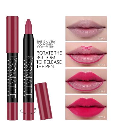 Ownest Beauty KYDA 6 Colors Matte Crayon Lipstick Set - High Pigment Velvet Finish 6pcs - Buy Online on GoSupps.com