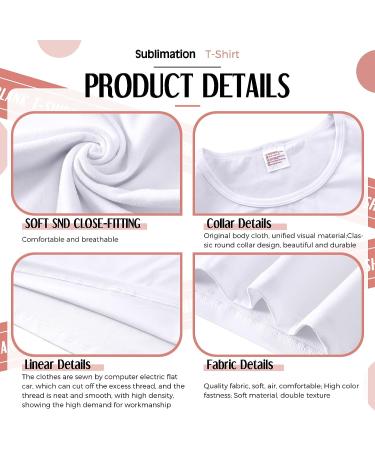 5-Piece Women's White Polyester Sublimation T-Shirt Set - Short Sleeve, Size Medium - Buy Online on GoSupps.com