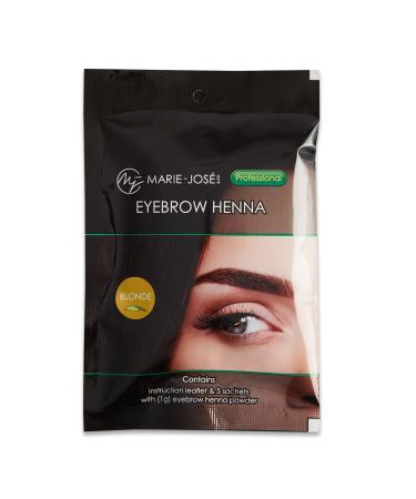 Marie-Jos  & Co Henna Brow Tinting Kit Blonde Dye  Eyebrow Spot Coloring  Long-Lasting Eyebrow Powder  Water & Smudge Proof  5 Sachets  Good for 50 Applications