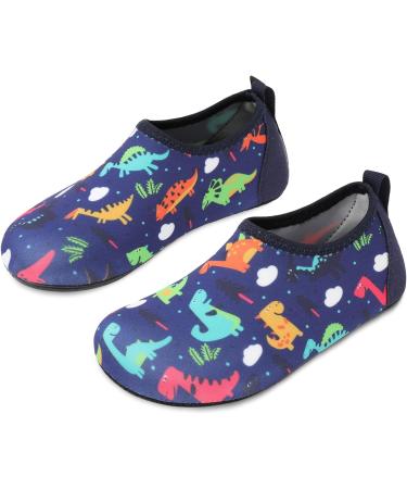 JIASUQI Kids Water Shoes - Quick Dry Aqua Socks for Beach & Pool - Navy Dinosaur Design - Size 10.5/11 UK Child - Buy Online on GoSupps.com