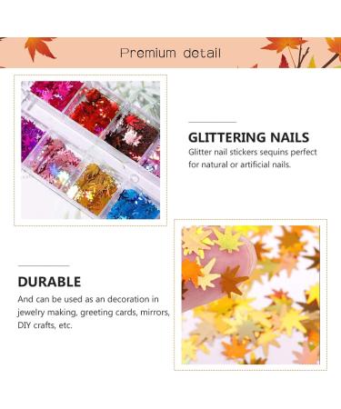 ACDOKUK 12 Colors Autumn Blatt Nail Art Glitter Sequins Perfect Thin Decals for Stunning Autumn Nail Art Decoration - Buy Online on GoSupps.com