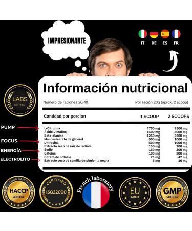 TEN PRE WORKOUT Pro | Energy | Pump | Focus | Electrolyte | L-Citrulline | Beta Alanine | L-Tyrosine | Rhodiala Rosea | Mallic Acid - Buy Online on GoSupps.com