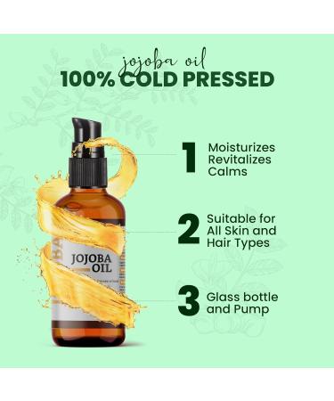 Leyf Organic Jojoba Oil 50ml 100% Pure Vegan Body Hair Face Nail Glass Bottle + Glass Pipette + Pump Moisturizing Care Food Dispenser Body Oil - Buy Online on GoSupps.com