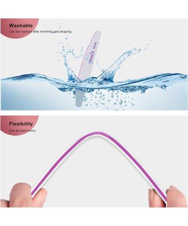 Canvalite 12-Piece Nail Files Set - 180/240 Grit Professional Double-Sided Reusable for Gel Nails Manicure & Pedicure | Ideal for Nail Studios & Home Use - Buy Online on GoSupps.com