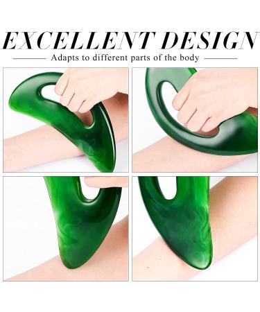 Large Body Gua Sha Massage Tool Set for Muscle Scraping and Anti-Cellulite Spa Treatment - Green - Buy Online on GoSupps.com