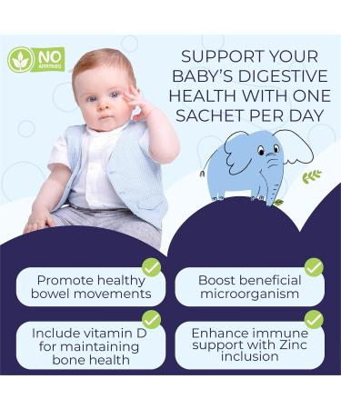 U2Biome Bebe B Balance Probiotics Powder for Infants & Babies Support Infant Gut Health Easy-to-Take Powder Age 3+ Months Multi-Strain 4 Billion CFU 60g (30 Packets) - 1 Month Supply - Buy Online on GoSupps.com