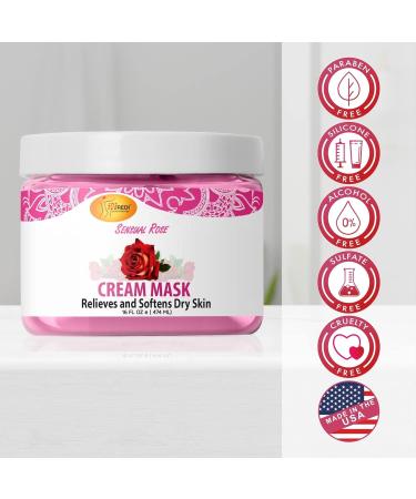 SPA REDI Sensual Rose Body & Foot Cream Mask Hydrating Pedicure Massage with Hyaluronic Acid & Comfrey Extract 16 Oz - Buy Online on GoSupps.com