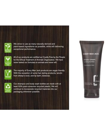 Every Man Jack Shave Cream for Sensitive Skin - Fragrance-Free 6.7 Oz - Buy Online on GoSupps.com