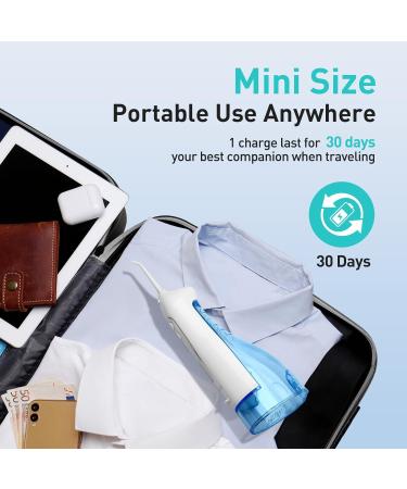 COSLUS Water Dental Flosser Teeth Pick - Portable Cordless Oral Irrigator | Rechargeable Travel Irrigation Cleaner - 300ML, IPX7 Waterproof, Anti-White | Teeth Cleaning Flossing Machine - Buy Online on GoSupps.com